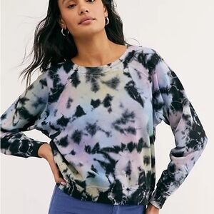 NSF Shawnee Crew Sweater in Tie Dye Multicolor Print